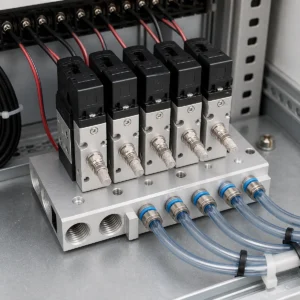 Ứng dụng đế van khí nén 200M-5F lắp 5 van điện từ