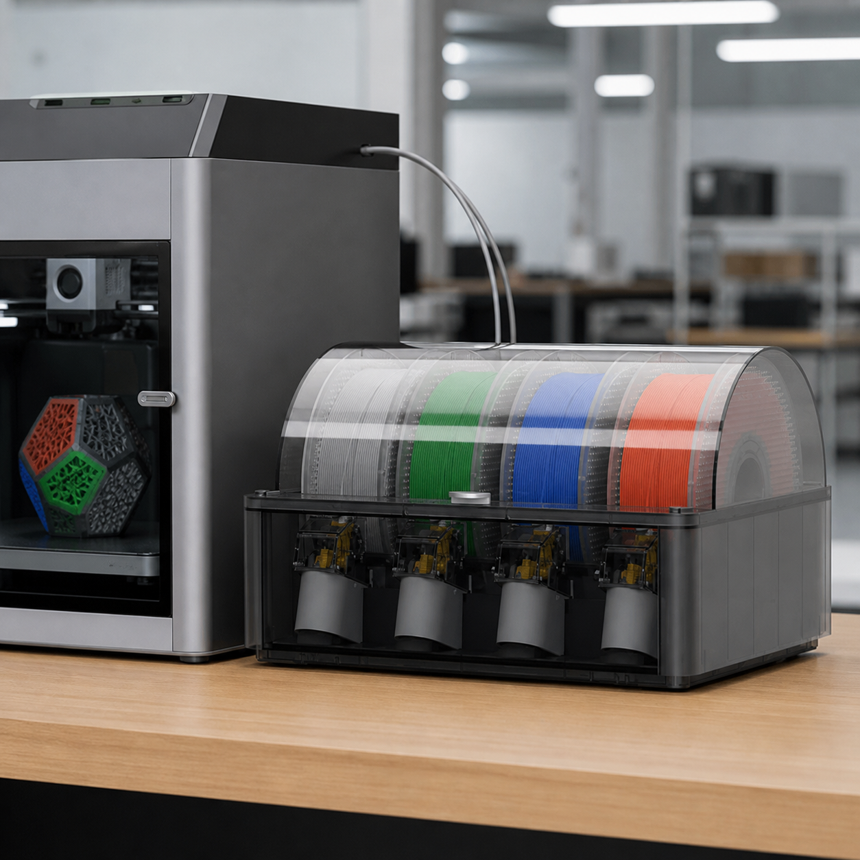 Ứng dụng hệ thống vật liệu tự động Bambu Lab AMS với máy in 3D