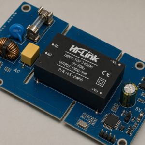 Module Hi-Link HLK-20M05 lắp PCB với cầu chì và mạch lọc AC