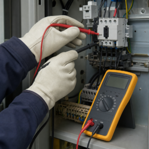 Que đo Fluke TL75 đo điện áp tại tủ điện bằng đồng hồ vạn năng