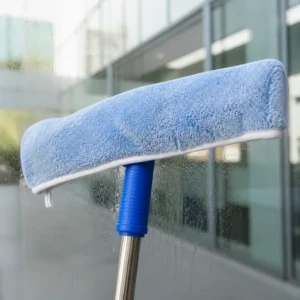 Ứng dụng vải bọc lau kính Homeinno 35cm trên đầu lau