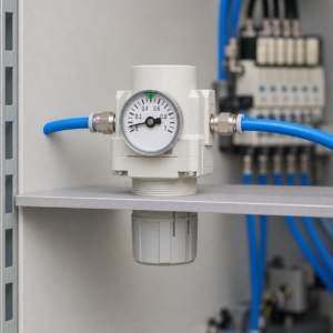 Van điều áp SMC AR10-M5GH lắp xuyên panel với đồng hồ phía trước và núm chỉnh phía dưới