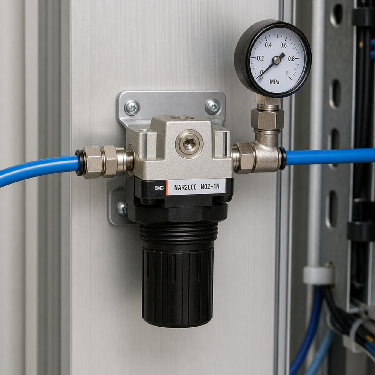 Lắp van điều áp SMC NAR2000 trong hệ thống khí nén Lắp đặt van điều áp SMC NAR2000
