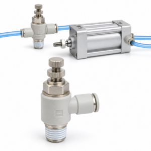 Van Tiết Lưu Khí Nén AirTAC PSL401A Ống 4 mm Ren PT1/8 – ảnh sản phẩm và ứng dụng