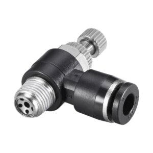 Van tiết lưu khí nén xoay 360 độ ren G1/8 nối ống 6 mm CNA00019
